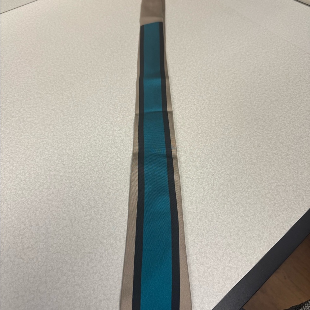 Teal and Brown Silk Tie
